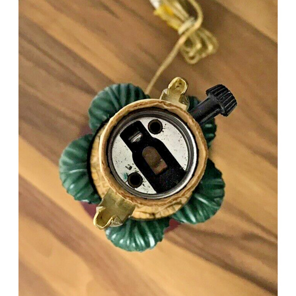 Vintage Artichoke Underwriter Laboratories Table Lamp Kitsch Tropical [Tested] - Picture 5 of 8